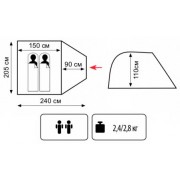 Туристическая палатка Tramp Lite FLY 2