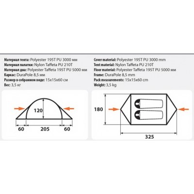 Палатка  трекинговая Comfortika Trekker 2 Plus M Палатка  трекинговая Comfortika Trekker 2 Plus M