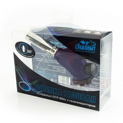 Горелка газовая портативная Следопыт GTP-N04, с пьезоэлектрическим розжигом и газогенератором Горелка газовая портативная Следопыт GTP-N04, с пьезоэлектрическим розжигом и газогенератором