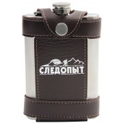 Фляжка Следопыт в кожаном чехле с тиснением 270мл (PF-BD-F15)