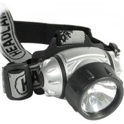 Фонарик налобн. 6 светодиодов + 1 лампа