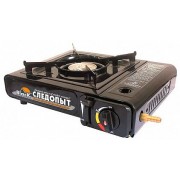 Плита настольная газовая Следопыт Black с пьезоподжигом и переходником (PF-GST-N10)