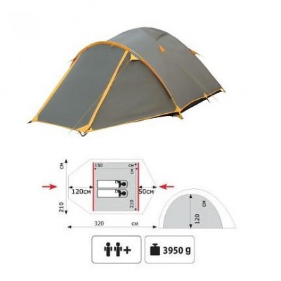 Туристическая 2-х местная палатка TRAMP Lair 2 Туристическая 2-х местная палатка TRAMP Lair 2