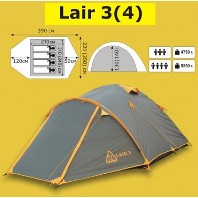 Туристическая 4-х местная палатка TRAMP Lair 4 Туристическая 4-х местная палатка TRAMP Lair 4