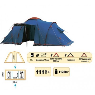 Туристическая палатка Sol Castle 4 Туристическая палатка Sol Castle 4