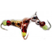 Мормышка вольфрамовая "Шар+шар" с бисером и ушком 3.0 мм