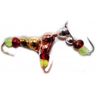 Мормышка вольфрамовая "Шар+шар" с бисером и ушком 3.0 мм Мормышка вольфрамовая "Шар+шар" с бисером и ушком 3.0 мм