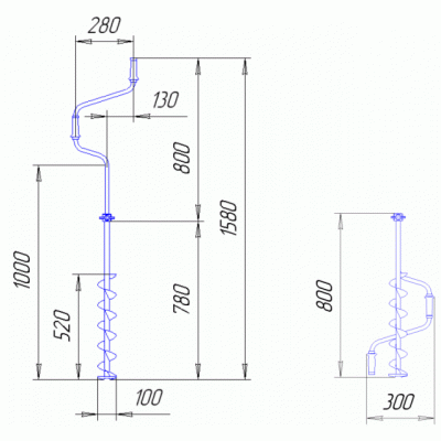 Ледобур "Барнаульский" двуручный Тонар ЛР-100Д Ледобур "Барнаульский" двуручный Тонар ЛР-100Д