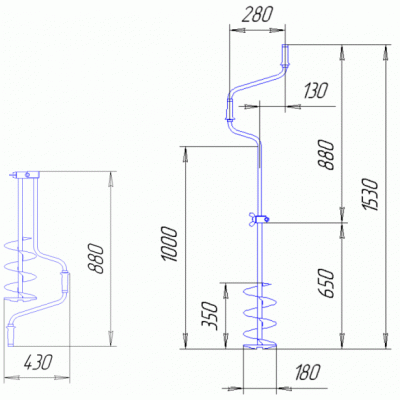 Ледобур "Барнаульский" двуручный Тонар ЛР-180Д Ледобур "Барнаульский" двуручный Тонар ЛР-180Д