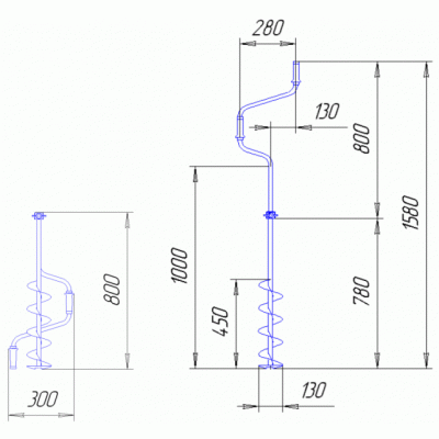 Ледобур "Барнаульский" двуручный Тонар ЛР-130Д Ледобур "Барнаульский" двуручный Тонар ЛР-130Д