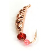 Мормышка вольфрамовая "Опарыш" с бисером и ушком 3.0 мм