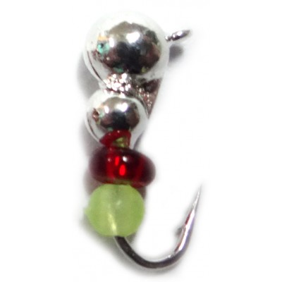 Мормышка вольфрамовая "Шар+шар" с бисером и ушком 3.0 мм Мормышка вольфрамовая "Шар+шар" с бисером и ушком 3.0 мм