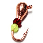 Мормышка вольфрамовая "Капля" с бисером и ушком 3.0 мм