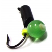 Мормышка вольфрамовая "Кошачий глаз" столбик с камнем и ушком 2.5 мм