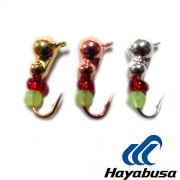 Мормышка вольфрамовая "Шар+шар" с бисером и ушком 3.0 мм