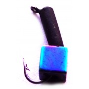 Мормышка вольфрамовая "Столбик" с кубиком "Хамелеон" и ушком 2.5 мм